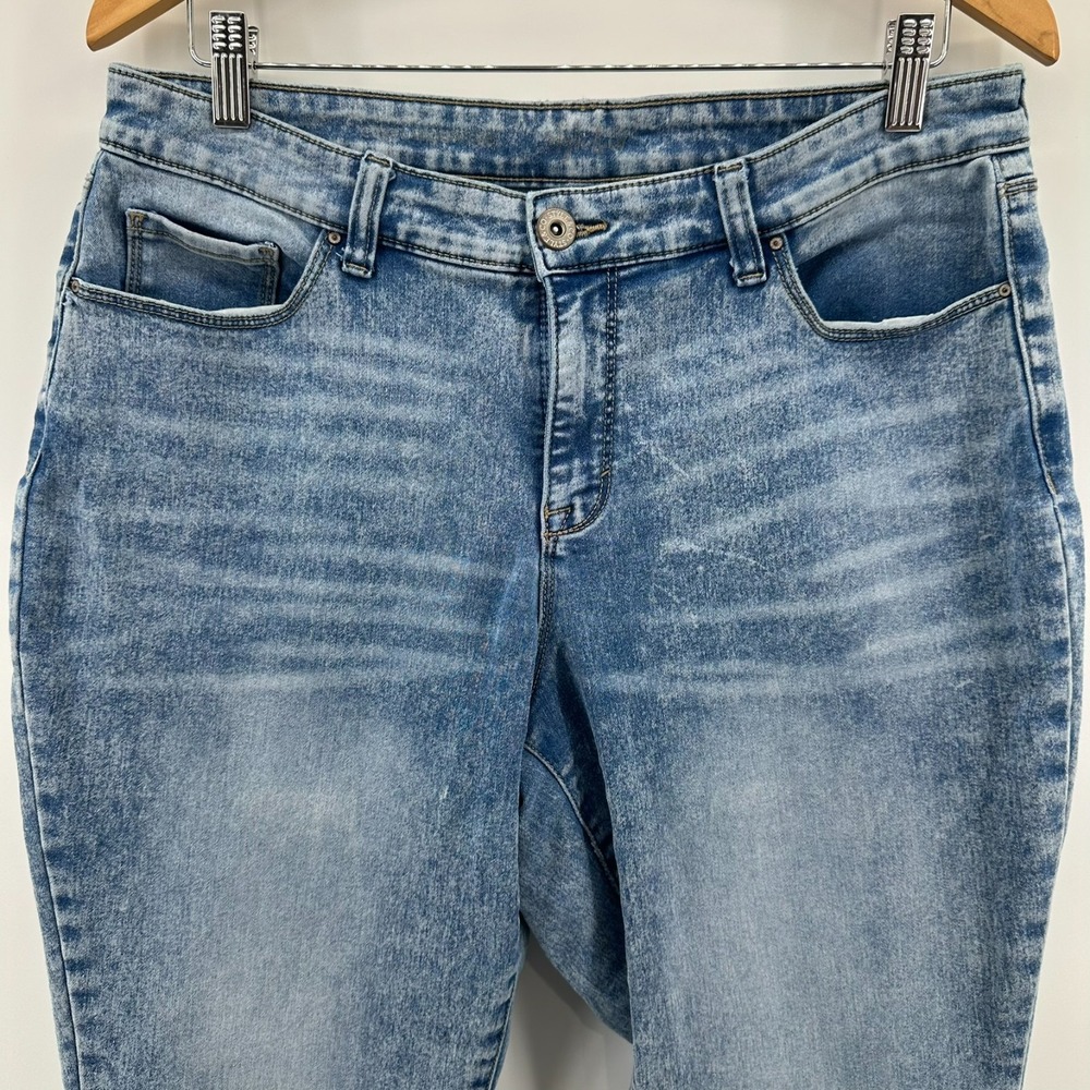 Style & Co. Jeans Womens 12 Blue Denim Stretch Whiskered 5 Pockets Mid Rise
